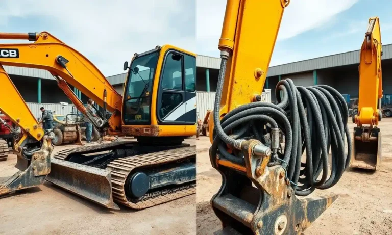 Монтаж навесного оборудования с гидролиниями НАЕКС на экскаватор JCB