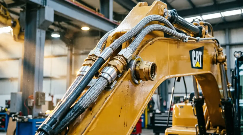 Монтаж навесного оборудования на экскаватор Caterpillar