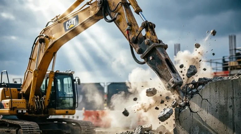 Монтаж навесного оборудования на экскаватор Caterpillar