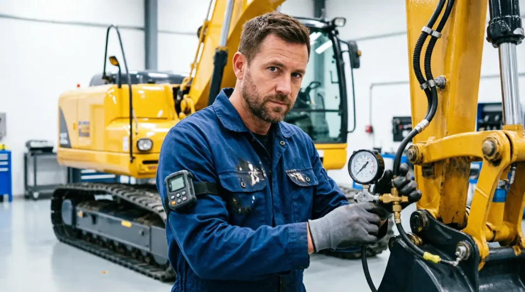 Монтаж навесного оборудования на экскаватор Либхер (Liebherr)